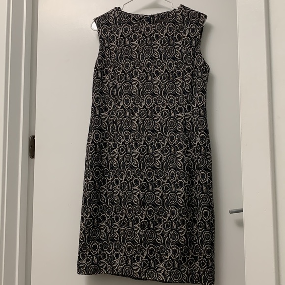 ITALIAN DRESS - PESERICO gray black and white flower design material wool.! - Picture 5 of 7